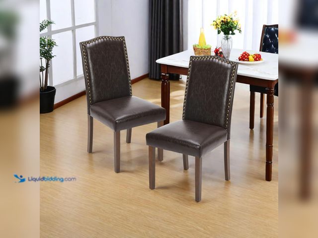 Lot 49-5463422 - Modern Dining Chair Set of 2, Stylish Kitchen Chair with Wood Legs, Dining Room Chair with Upholster...