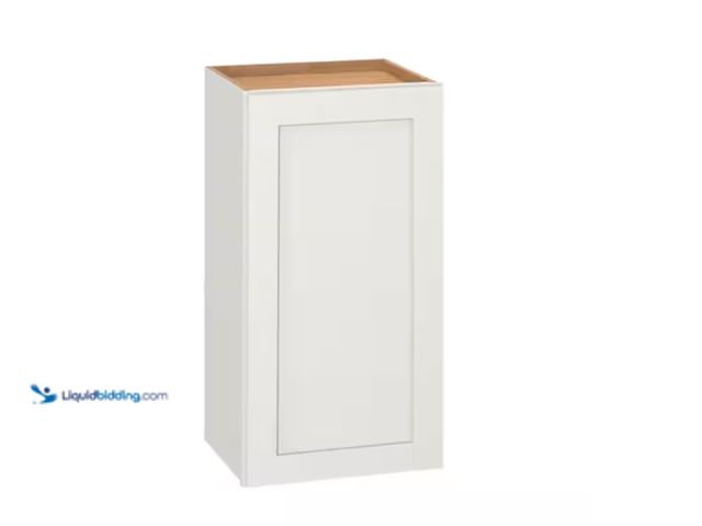 Lot 49-1566809 - Hampton Bay Westfield Feather White Shaker Stock Assembled Wall Kitchen Cabinet (15 in. W x 12 in. D...