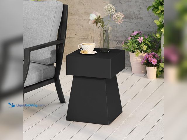 Lot 49-5413132 - espidoo Modern Outdoor Side Table: Lightweight Magnesium Oxide Pedestal Design for Apartment Balconi...