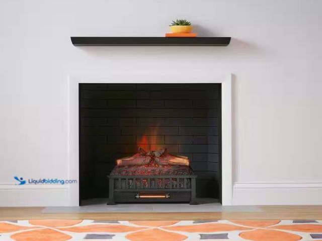 Lot 49-1515644 - StyleWell Barkridge 20.5 in. Infrared Electric Fireplace Log Set Heater, Model # SP5822-3, Slightly ...