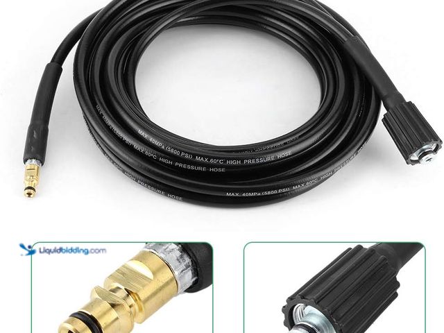 Lot 49-5416048 - High Pressure Washer Hose, 40MPa/5800PSI Auto Wash Hose, Water Clean Hose Car Cleaning Pipe. Used