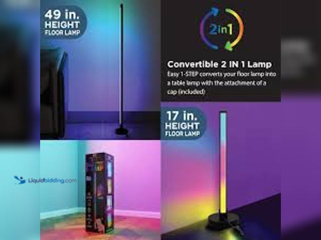 Lot 49-5448944 - Alsy 49 in. Black Indoor LED Light Bar Lamp with RGB Function. Model # 24304-000. Unused