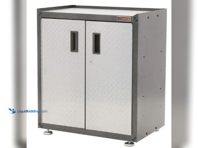 Lot 49-5436878 - Gladiator Ready-to-Assemble Steel Freestanding Garage Cabinet in Silver Tread (28 in. W x 31 in. H x...