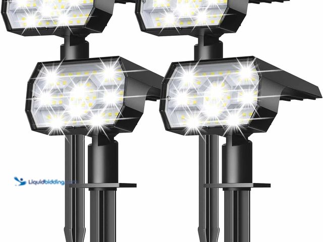 Lot 49-5445961 - NYMPHY Solar Lights Outdoor Waterproof IP68, 56 LED 3 Lighting Modes Solar Powered Garden Yard Spot ...