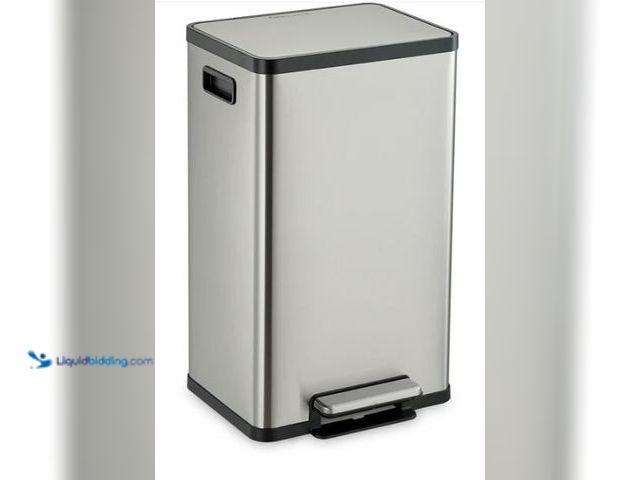 Lot 49-1637942 - SIMPLI-MAGIC 50 Liter / 13.2 Gallon Soft-Close Trash Can with Foot Pedal and Built-In Filter, Smudge...