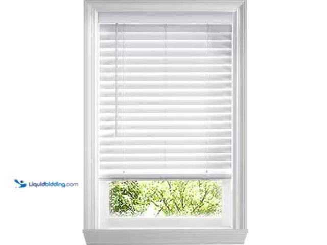 Lot 49-1624425 - Lot of (2) Home Decorators Collection White Cordless Faux Wood Blinds for Windows with 2 in. Slats -...