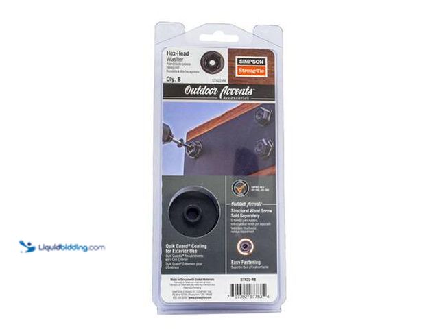 Lot 49-5559663 - Simpson Strong-Tie Outdoor Accents Black Powder-Coated Hex-Head Washer (8-Pack). Model # STN22-R8. u...