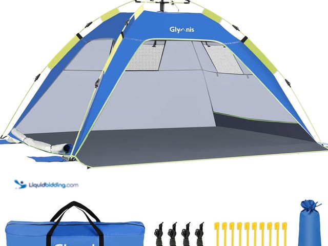 Lot 49-5433846 - Glymnis Pop Up Beach Tent Sun Shade Shelter for 3-4 Person with UPF 50+, Lightweight & Easy Setup, V...
