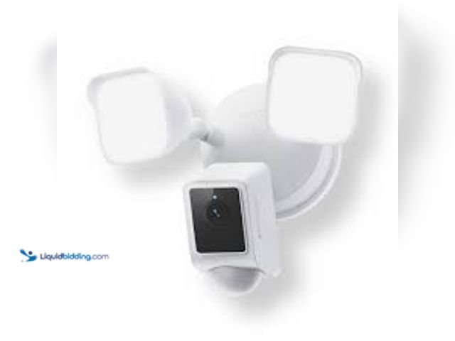Lot 49-5415302 - Wyze Wired Outdoor Wi-Fi Floodlight v2 Home Security Camera with 2K Video, Color Night Vision, Motio...