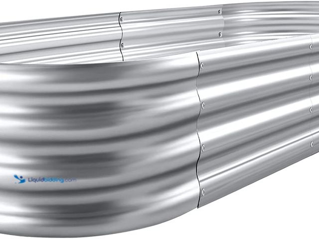 Lot 49-5485951 - Land Guard Galvanized Raised Garden Bed Kit, Galvanized Planter Garden Boxes Outdoor, Oval Large Met...