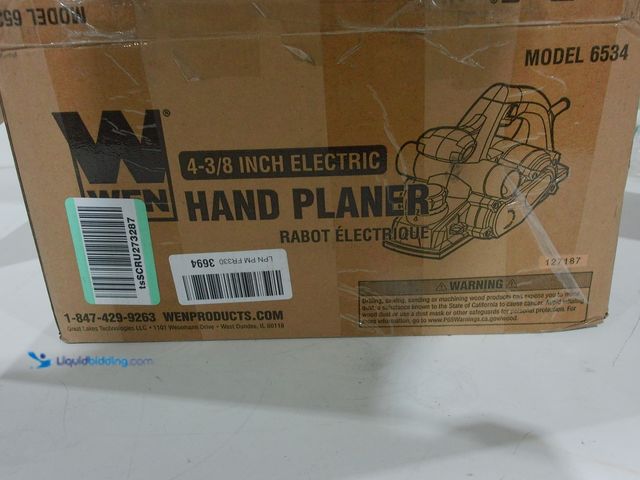 Lot 49-2006024 - WEN 8 Amp 4-3/8 in. Corded Hand Planer, Model # 6534, Unused, Has attachments, Powers on.   Ref#WEN0...