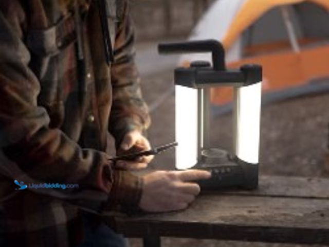 Lot 49-2025452 - Swiss Tech Kernstuck Rechargeable 2000LM LED Lantern with Bluetooth Speaker, 5200 mAh Power Bank, IP...