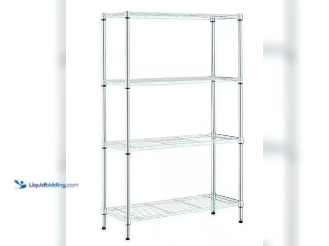 Lot 49-1548493 - HDX 4-Tier Steel Wire Shelving Unit in Chrome (36 in. W x 54 in. H x 14 in. D) Model # 31436PS-1, Un...