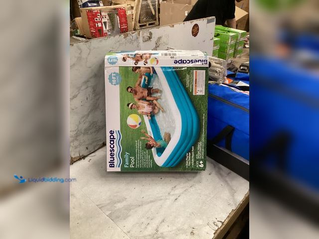 Lot 49-5542787 - Bluescape 10ft Rectangular Family Inflatable Swimming Pool for Ages 6 and Up Unused