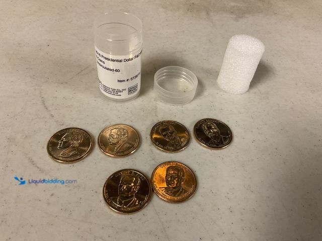 Lot 49-1804588 - 6 2016 UNCIRCULATED PRESIDENTIAL ONE DOLLAR COINS.