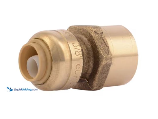 Lot 49-1575873 - Lot of (9) SharkBite 3/8 in. (1/2 in. O.D.) Push-to-Connect x 1/2 in. FIP Brass Reducing Adapter Fit...