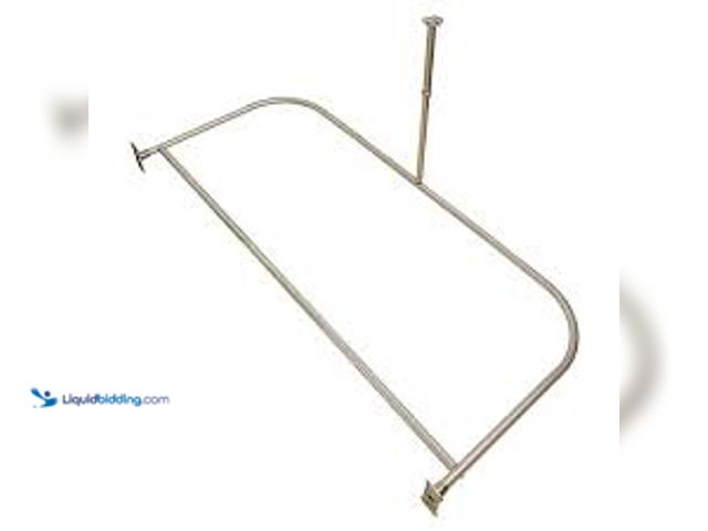 Lot 49-5448384 - Utopia Alley Utopia Alley Rustproof Wall Mounted Aluminum D-shape Shower Rod With Ceiling Support fo...