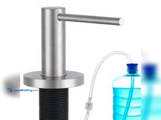 Lot 49-3536961 - Wudkey Brushed Nickel Built in Sink Soap Dispenser with 47 in. Extension Tube for Kitchen Sink, Stai...