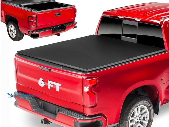 Lot 49-3465321 - Soft Roll Up Truck Bed Tonneau Cover Fits for 2016-2023 Toyota Tacoma | 6' (74") Fleetside Bed, Mode...