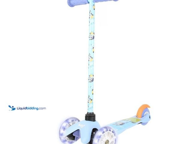 Lot 49-2026186 - Bluey 3 Wheel Kick Scooter with Light-up Wheels, for Toddlers Ages 3+. Model #AST483241-BLU. MSRP: $...