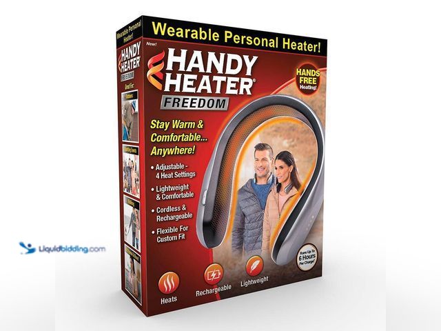 Lot 49-3512465 - HANDY HEATER
450-Watt Silver and Black Electric USB Rechargeable Personal Wearable Neckband Heater ...
