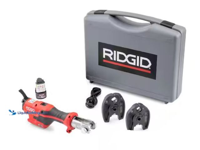 Lot 49-1624353 - RIDGID RP 115 Mini Press Tool Kit for 1/2 in. - 3/4 in. Copper & Stainless Fittings with (2) 12V Li-...