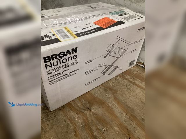 Lot 49-5448946 - Broan-NuTone 80 CFM Ceiling Bathroom Exhaust Fan with Light and 1300-Watt Heater. Model # 765H80L. U...