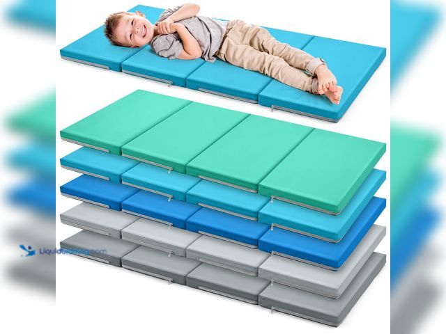 Lot 49-5553257 - 5 Pcs Nap Mats for Preschool 1.37" Thick 47x24 Kindergarten Mat for Kids | Folding Rest Mat 4 Sectio...