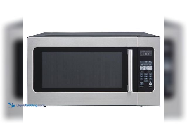 Lot 49-5447791 - Magic Chef 24.4 in. W. 2.2 cu. ft. Countertop Microwave Oven in Stainless Steel, with Gray Cavity. [...
