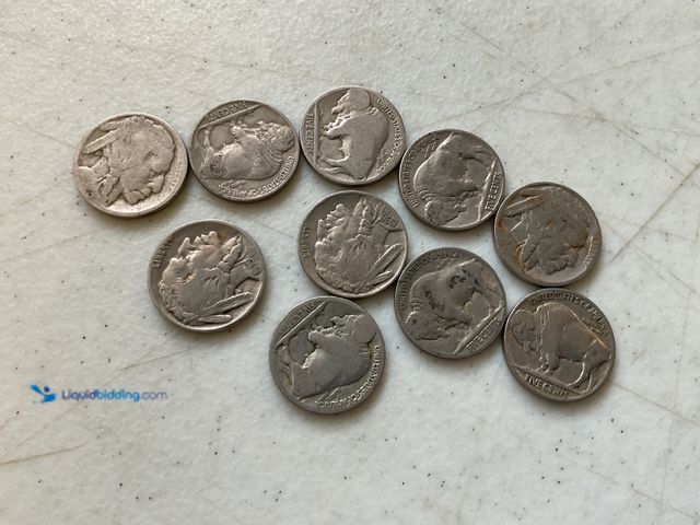 Lot 49-3503515 - LOT OF 10 VINTAGE BUFFALO NICKELS VARIOUS YEARS
