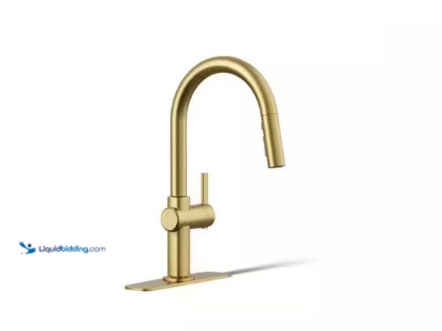 Lot 49-3631132 - KOHLER Clarus Single-Handle Scratch Resistant Pull Down Kitchen Faucet with Sprayer in Gold Vibrant ...