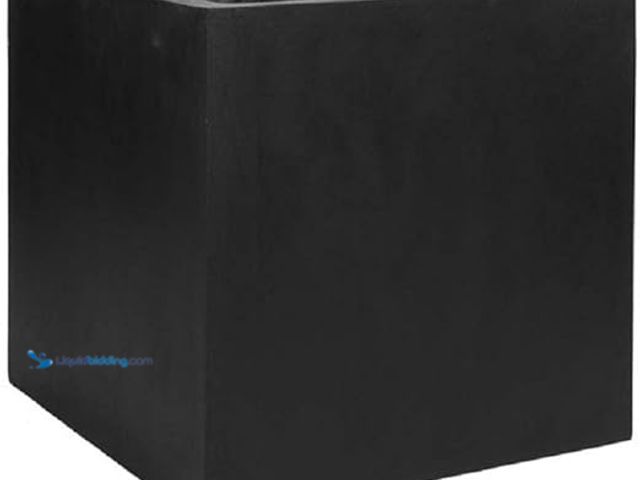 Lot 49-5407700 - Black Square Planter Box - Elegant Fiberstone Cube Planter Pot - Outer Size 16x16x16. Model: 8717775...