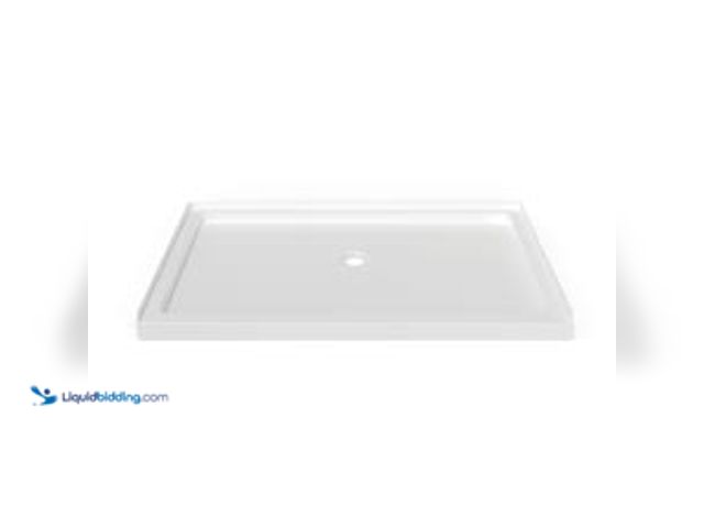 Lot 49-5551497 - DreamLine SlimLine 36 in. D x 60 in. W x 2 3/4 in. H Center Drain Single Threshold Shower Base in Wh...