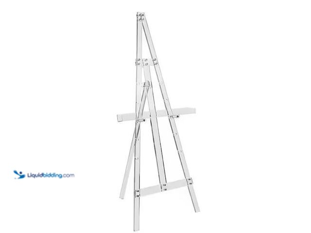Lot 49-2026101 - EXCELLO GLOBAL PRODUCTS Acrylic Easel Stand-Clear 56 in., Model # EB-ACRYL-ESL-CL56. MSRP: $138.89. ...
