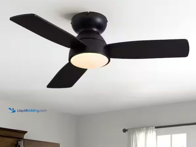 Lot 49-2000203 - WDETR 32 in. Modern Smart Indoor Black Ceiling Fan with Lights Reversible Rotation and Remote Contro...