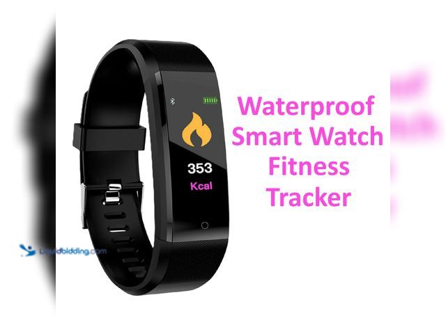 Lot 49-5492852 - Waterproof Smart Watch Fitness Tracker Black - NEW -  Tracks real-time heart rate automatically &amp...