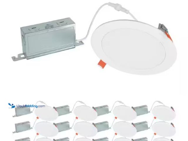Lot 49-3631182 - HALO (12-Pack) HLBSL 6 in. Adjustable CCT Canless Integrated LED Recessed Light, 900 Lumens, 5CCT, W...