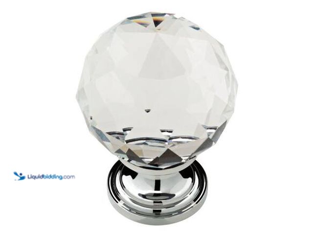 Lot 49-5581859 - QTY 21 - Liberty Faceted Crystal 1-3/16 in. (30 mm) Vintage Chrome and Clear Round Cabinet Knob Mode...