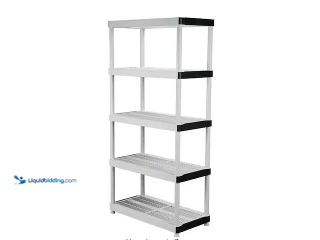 Lot 49-5573192 - HDX
5-Tier Easy Assembly Multi-purpose Plastic Garage Storage Shelving Unit in Gray (36 in. W x 72 ...