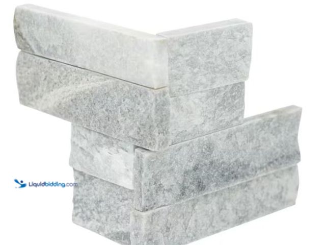 Lot 49-1518108 - Approx 24sq ft of MSI Alaska Gray Mini Ledger Corner 4.5 in. x 9 in. Splitface Marble Wall Tile (4 s...