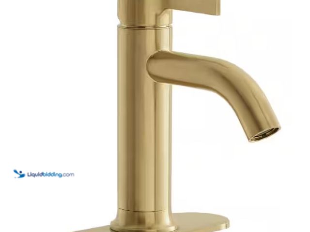 Lot 49-1576551 - Glacier Bay Ryden Single Hole Single-Handle Bathroom Faucet in Brushed Gold Model # HDQFS1A9277CZ, U...