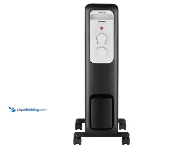 Lot 49-1565757 - Pelonis 1,500-Watt Oil-Filled Radiant Electric Space Heater with Thermostat, Model # HO-0279, Unused...