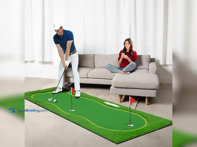 Lot 49-1548462 - Partronum Outdoor Golf Putting Green/Mat Professional Golf Practice Mat Green Large Challenging Putt...