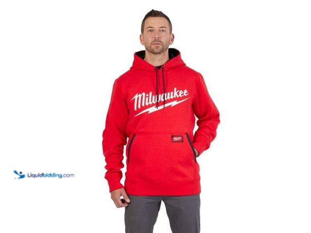 Lot 49-3433426 - Milwaukee Men's Large Red Midweight Long-Sleeve Pullover Hoodie, Model # 352R-L, Slightly used.   Re...