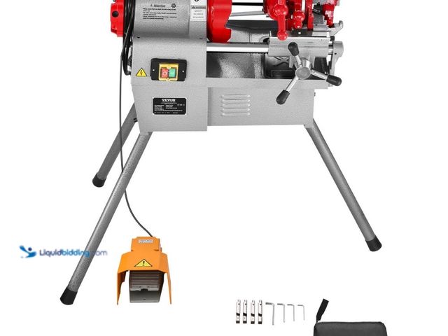 Lot 49-1570029 - VEVOR Electric Pipe Threader Machine, 750W 28RPM Threading Cutting Machine, 1/2 to 2 inch Pipes Thre...