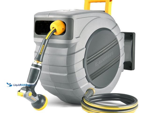 Lot 49-1516809 - Retractable Garden Hose Reel 1/2 in x 130 ft, 2025 Upgraded Dual Ratchet Lock UV & Freeze Protection...