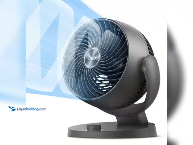 Lot 49-2022358 - DREO 7 in. 3-Speed Air Circulator Desk Fan in Black with 70 ft. Airflow, 120° Tilt and 28 dB Quiet O...