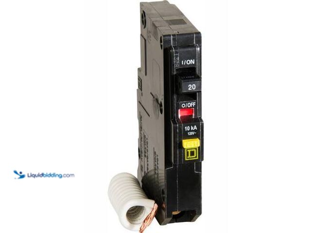 Lot 49-3566645 - Square D QO 20-Amp Single-Pole GFCI Circuit Breaker Model # QO120GFICP new.