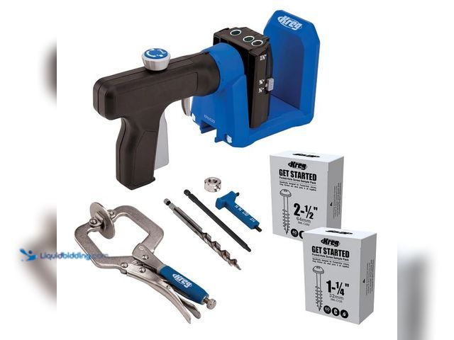 Lot 49-1570180 - Kreg KPHJ520PRO Series Pocket Hole Jig, 1/2 to 1-1/2 in Clamping, Includes: Kreg Classic 2 in Face C...