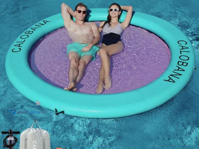 Lot 49-3521407 - Round Floating Ring Inflatable Water Hammock Heavy Duty River Floats Lake Raft for Adults Tanning Po...